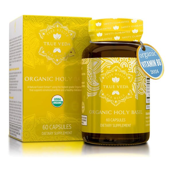 Capsulas Organicas De Albahaca Sagrada Con Vitamina B6 Y Acido Ursolico 25