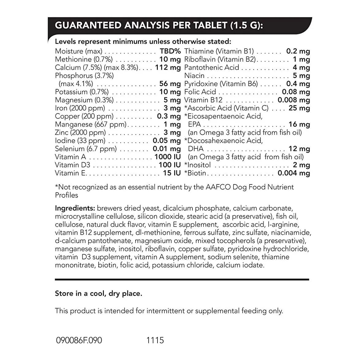 Multivitaminas Caninas VetriScience 90 Tabletas Suplemento Nutricional Para Perros