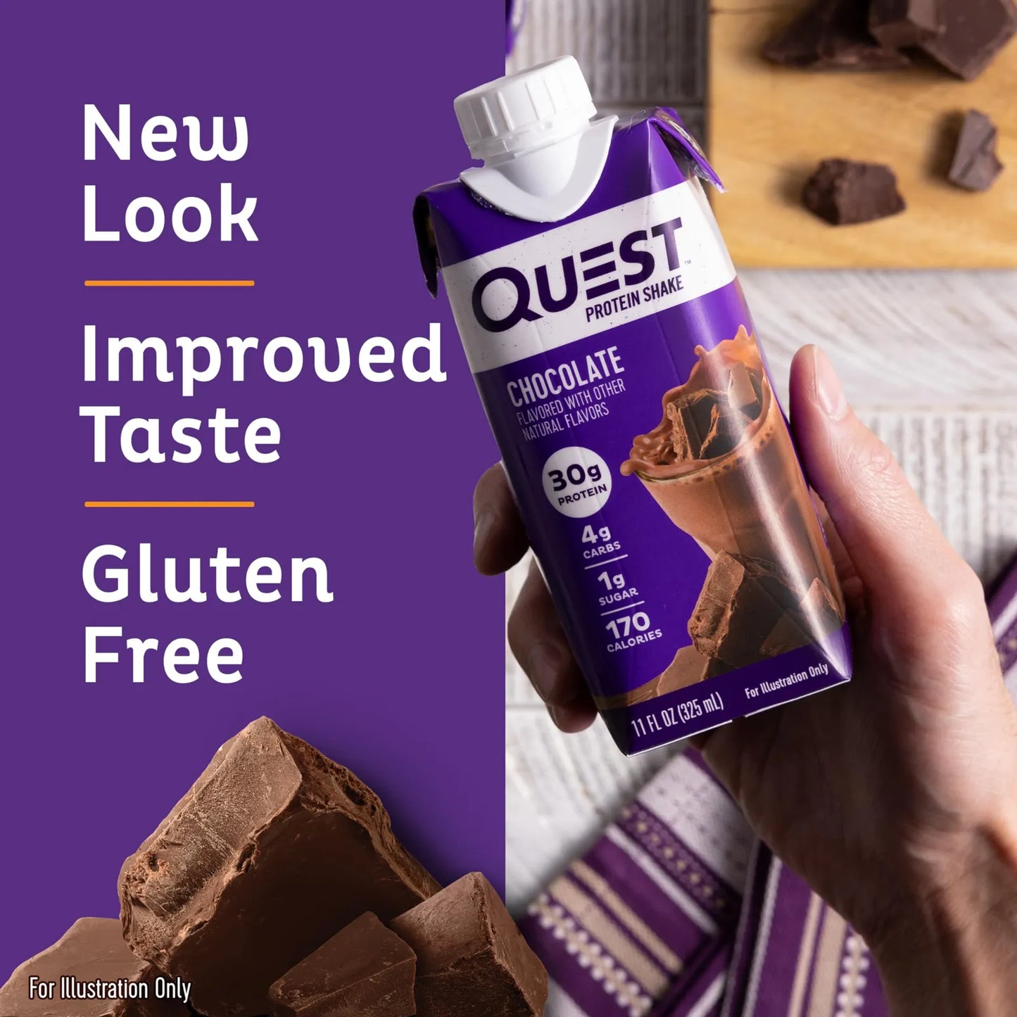 Batido De Proteína Chocolate Quest Listo Para Beber Alto En Proteína Bajo En Carbos