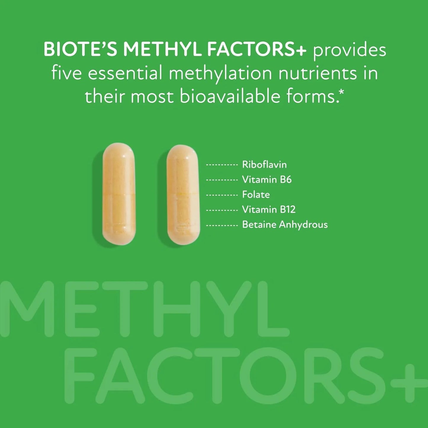Factores De Metilo Biote Nutraceuticals 90 Caps Mejora Circulacion Y Estado De Animo