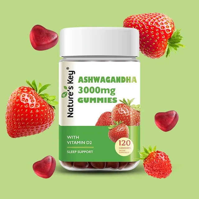 Gomitas Ashwagandha Con Vitamina D2 Para Estrés Y Estado De Ánimo Natures Key 120 Unidades