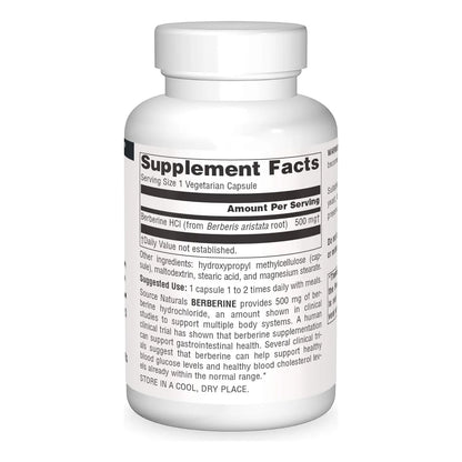 Capsulas De Berberina 500 Mg Apoyo Gastrointestinal Source Naturals 120 Unidades Vegano