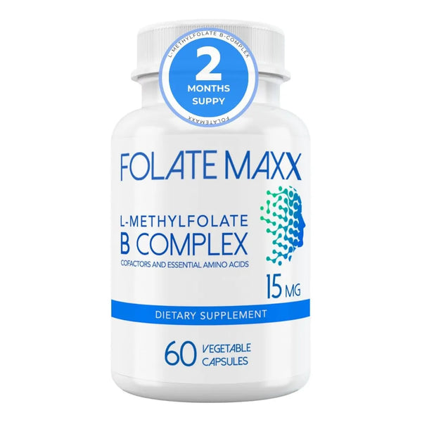 FolateMaxx L Metilfolato B12 Metilcobalamina B6 15 Mg 60 Capsulas Complejo B Activo