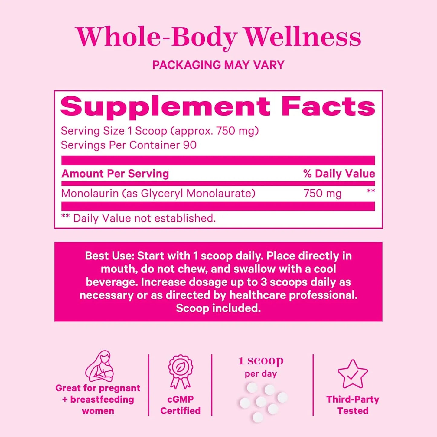 Monolaurina Pink Stork Suplemento Salud Intestinal E Inmunologico 24 Onzas