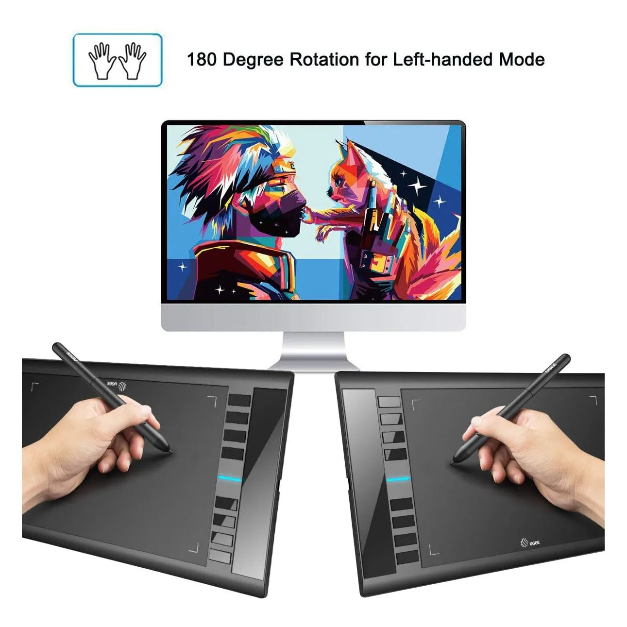 Tableta De Dibujo UGEE M708 10x6 Pulgadas 8192 Niveles De Presión Lápiz Pasivo