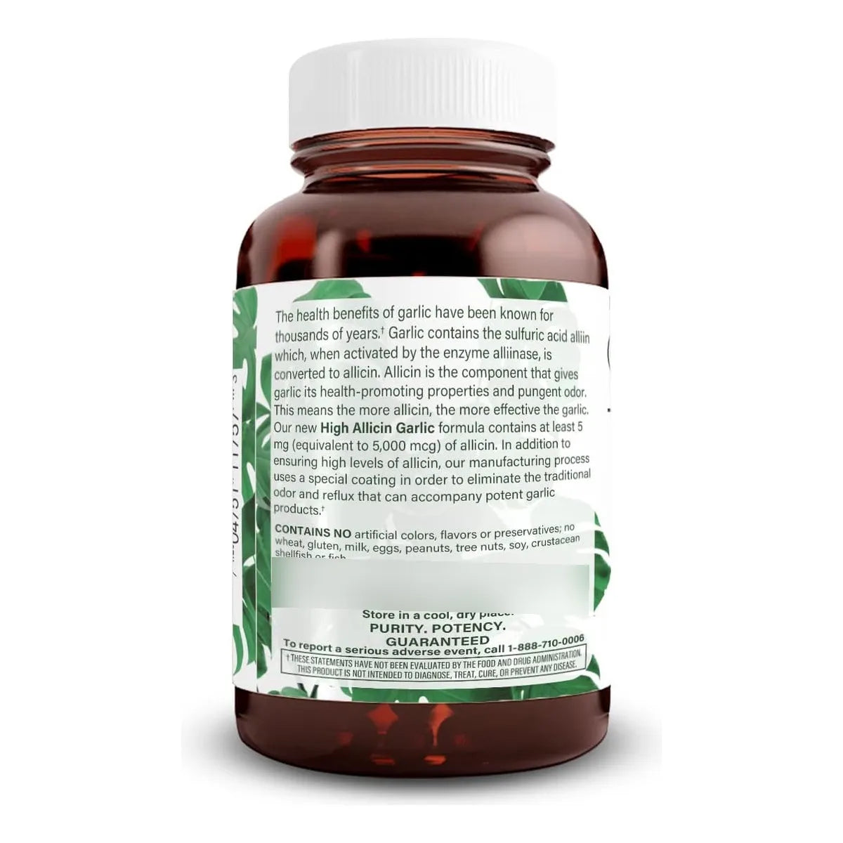 Suplemento De Ajo Natural Alto En Alicina 60 Tabletas Veganas Sabor Vainilla