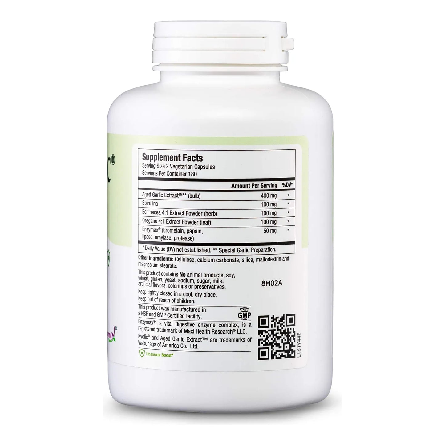 Capsulas De Extracto De Ajo Envejecido Kyolic 360 Unidades Con Espirulina Y Equinacea Antioxidante Natural