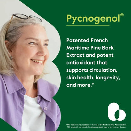 Pycnogenol 100 Mg 60 Cápsulas Extracto Corteza Pino Marítimo Francés Antioxidante