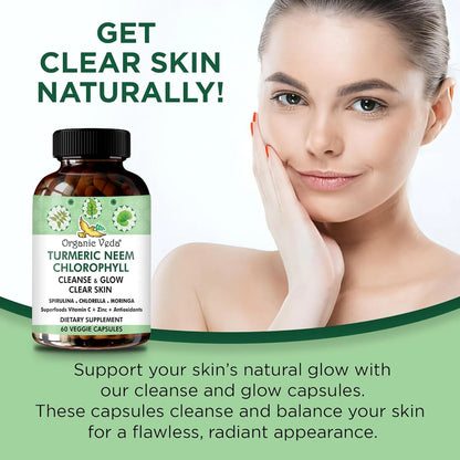 Capsulas Organic De Neem Y Curcuma Con Vitaminas Y Verdura Piel Clara Y Salud Intestinal