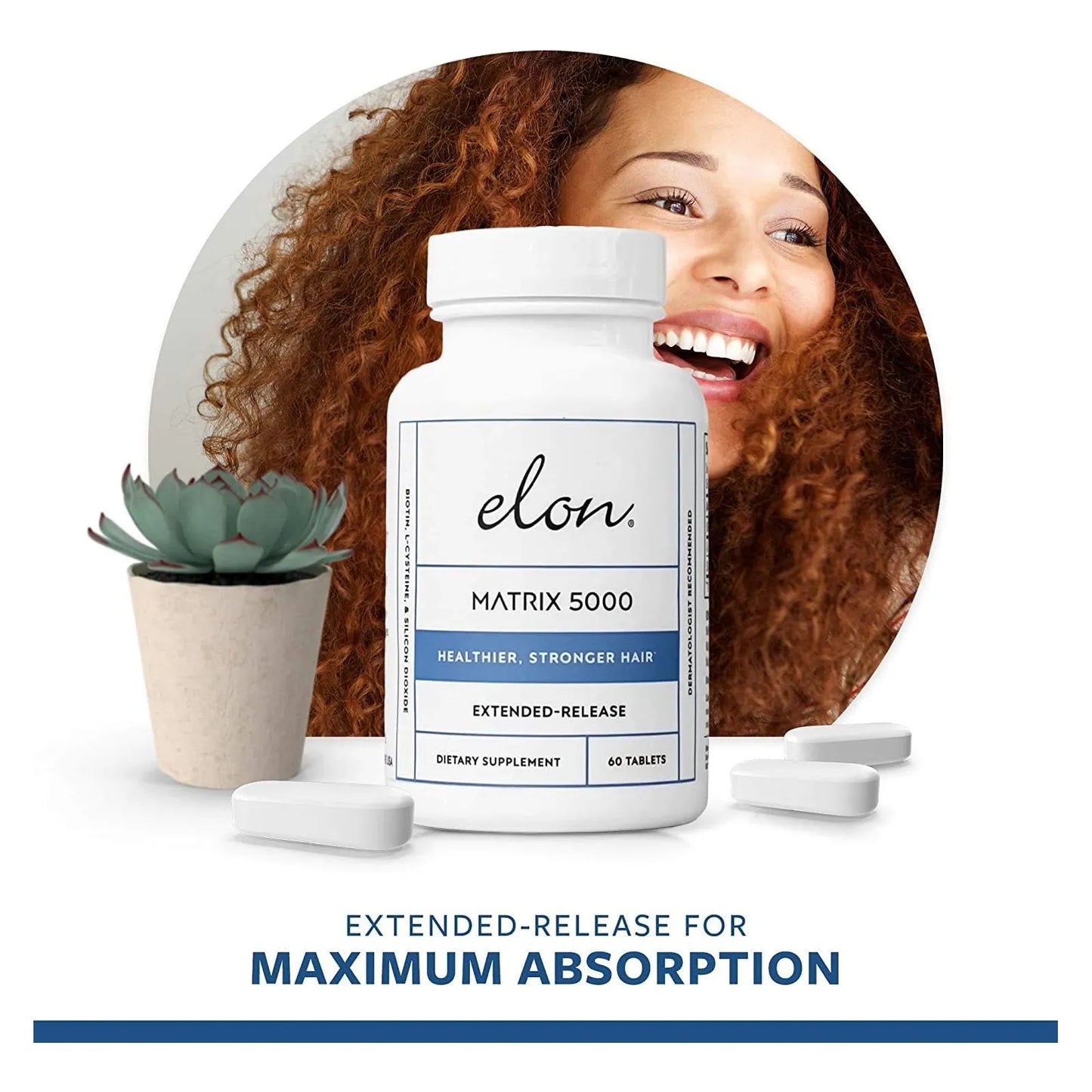Vitaminas Biotina 5000 Mcg Crecimiento Cabello Liberación Prolongada Elon Matrix