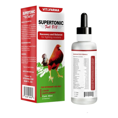 Potenciador Multivitamínico Líquido B12 Para Gallo 60 Ml Mejora Rendimiento y Salud