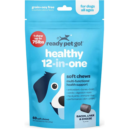 Multivitamínico Masticable 12 En 1 Con Glucosamina Para Perros Salud Articular Y Digestiva
