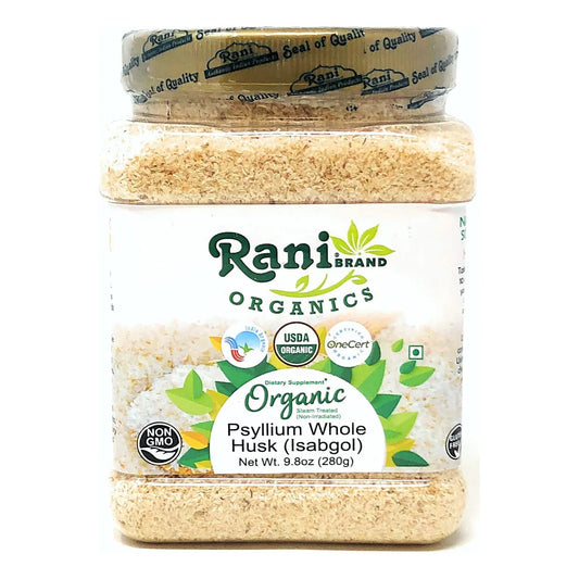 Polvo De Cascara Entera De Psyllium Organico 9.8 Onzas Fibra Natural Vegano Sin Gluten
