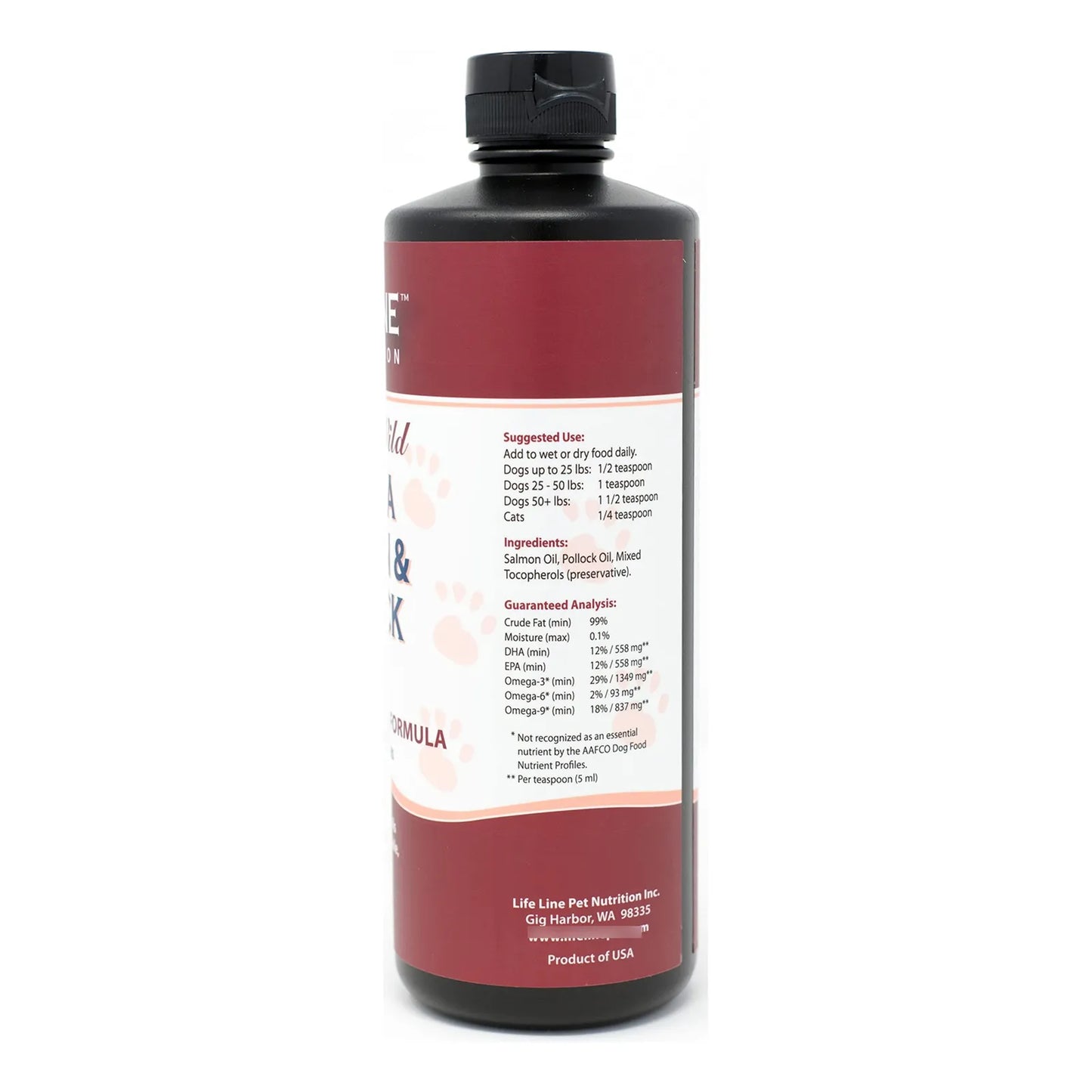 Aceite De Pescado Omega 3 Wild Alaska 26oz Para Perros Gatos Caballos Pelaje Brillante Y Articulaciones Fuertes