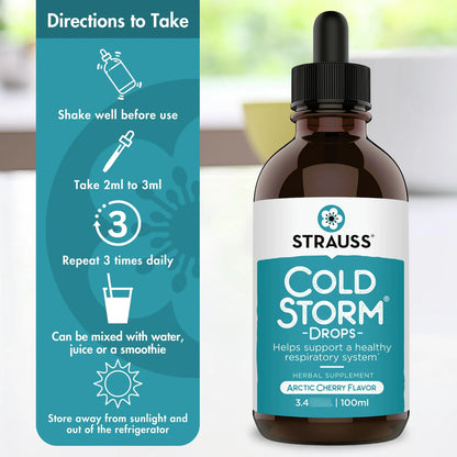 Gotas De Apoyo Inmunológico Y Respiratorio Sabor Cereza Ártica Strauss Naturals