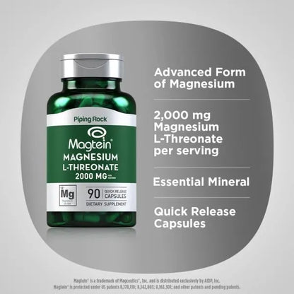 L Treonato De Magnesio 2000 Mg Con Magteina 90 Capsulas Suplemento Avanzado
