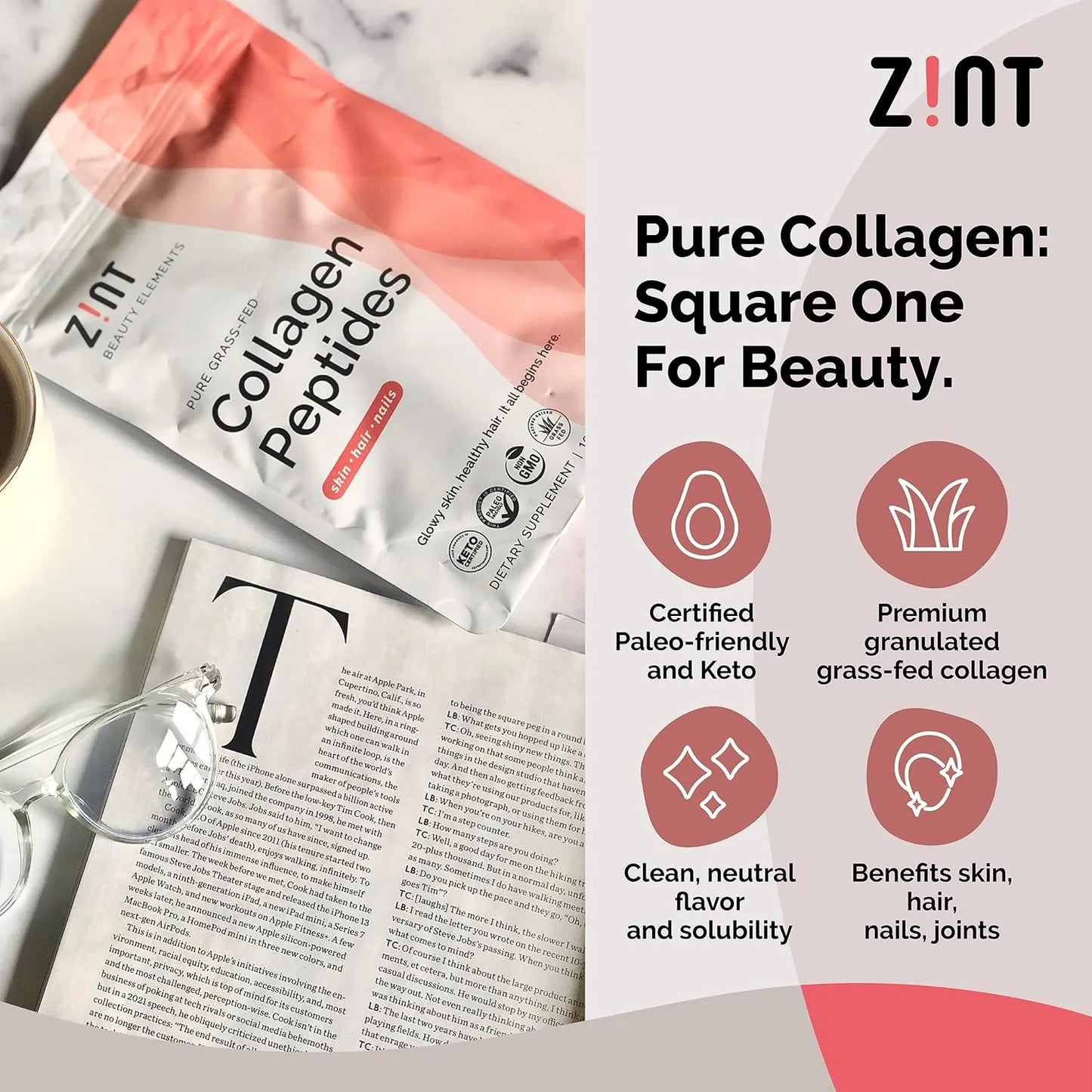 Colageno Hidrolizado Zint 32Oz Repara Piel Cabello Uñas Articulaciones