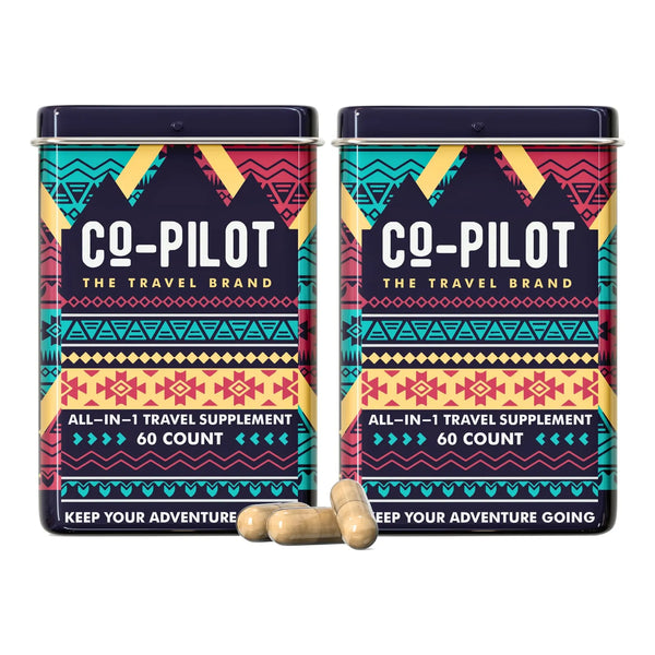 Paquete Doble Prevención Jet Lag Con Ashwagandha Rhodiola Y D3 Multivitamínico Para Viajes