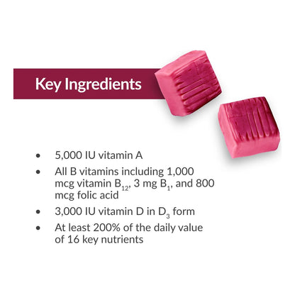 Multivitaminico Masticable Sabor Sandia Fresa 60 Unidades Para Pacientes Bariatricos