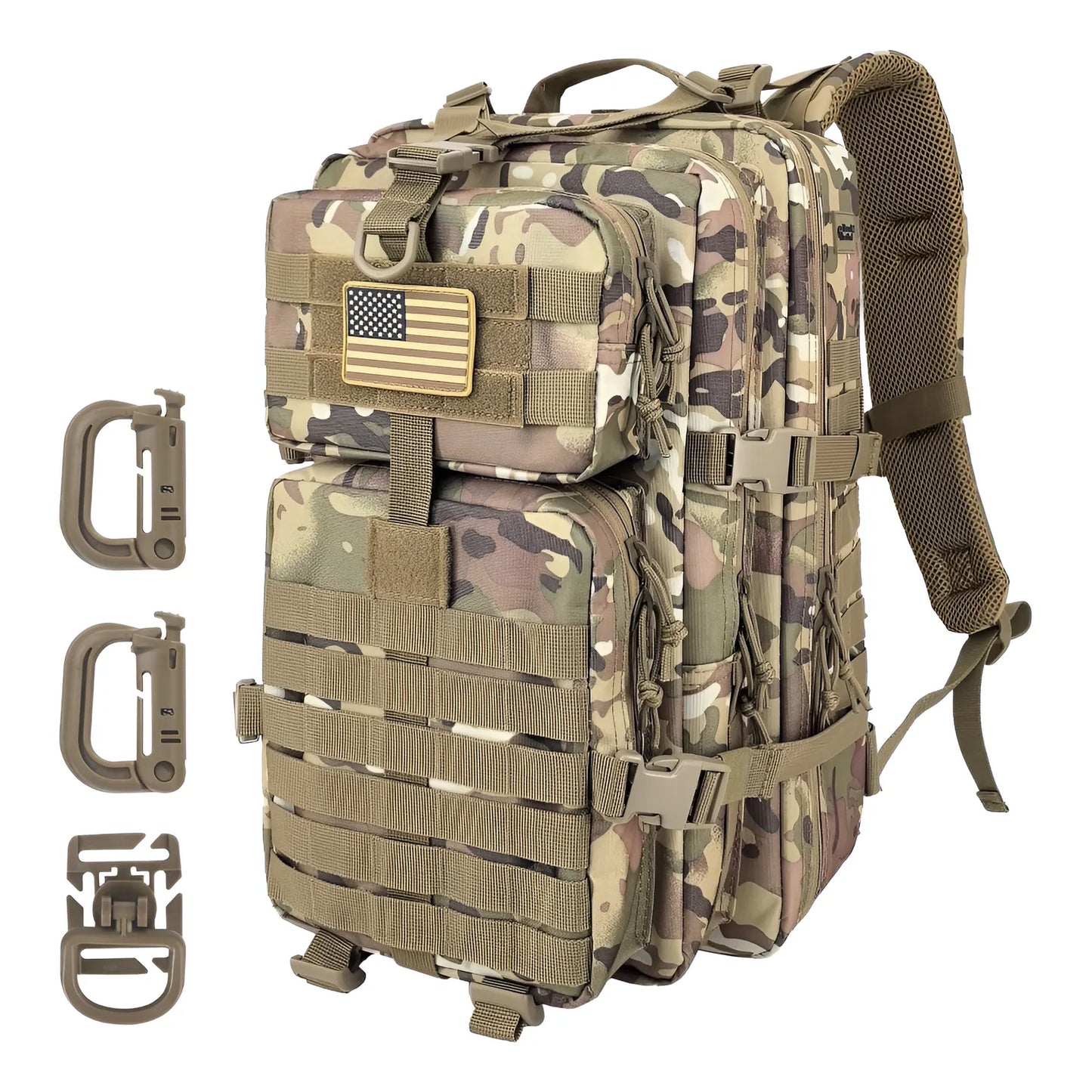 Mochila Tactica Militar Campamento 3 Dias 40L Resistente Agua Sistema Molle