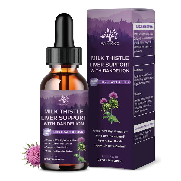 Gotas Líquidas Cardo Mariano 1000 Mg Con Diente De León Y Alcachofa Suplemento Hepático