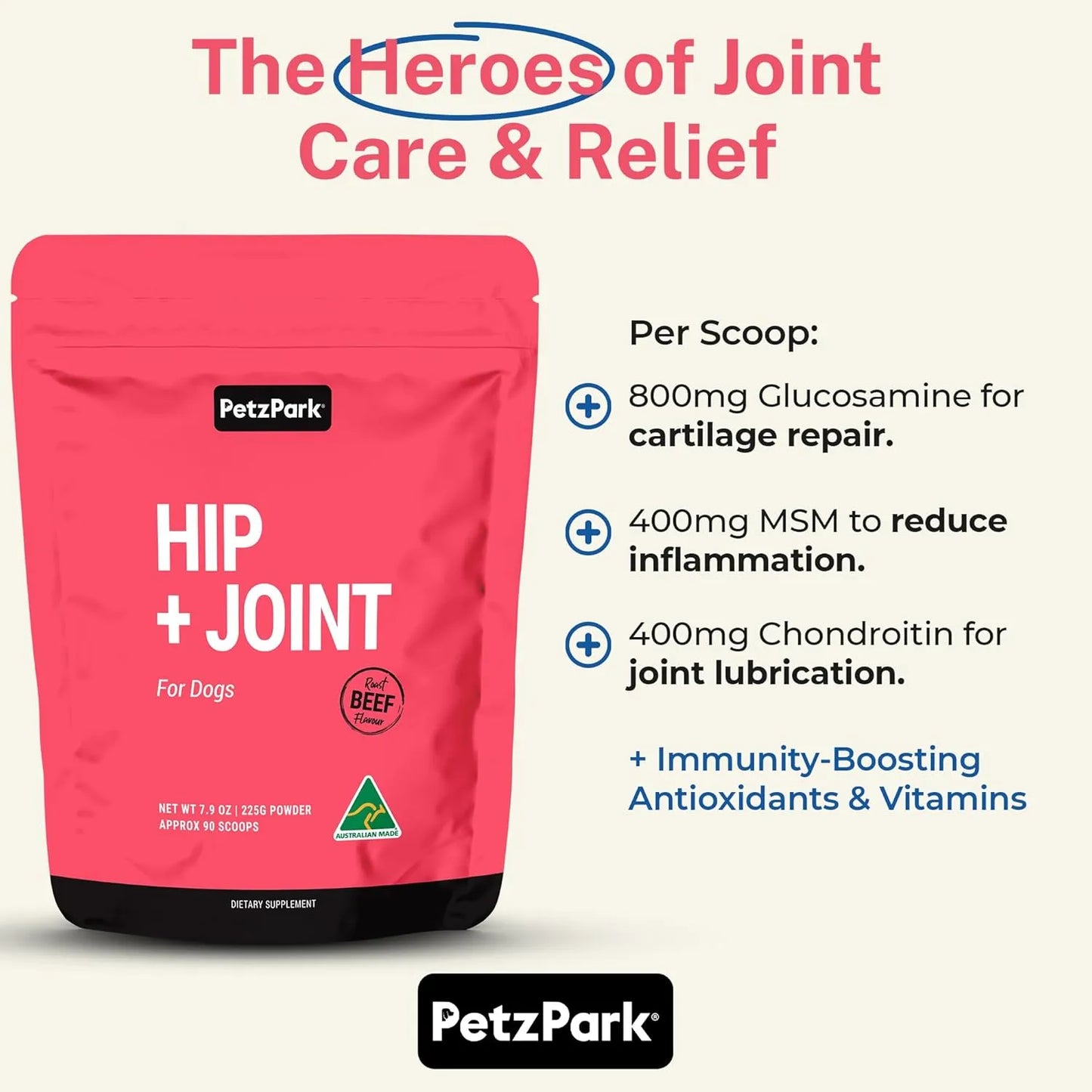 Suplemento Petz Para Articulaciones De Perros Adultos Con Glucosamina Y Condroitina
