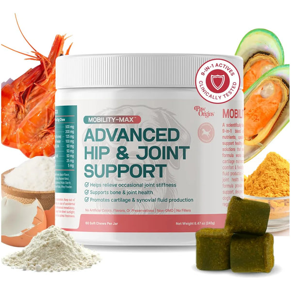 Mobility Max Suplemento Masticable Para Articulaciones De Perros Con Glucosamina Y Condroitina