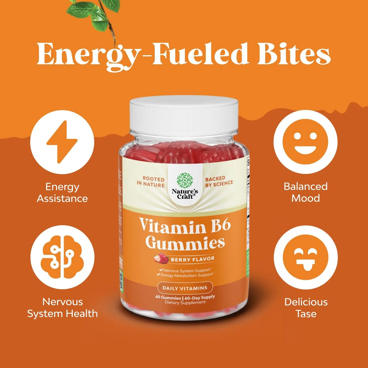 Gomitas Vitamina B6 50 Mg Apoyo Inmunologico Y Estado De Animo Veganas