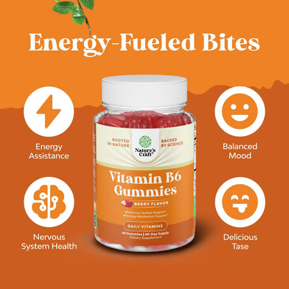 Gomitas Vitamina B6 50 Mg Apoyo Inmunologico Y Estado De Animo Veganas