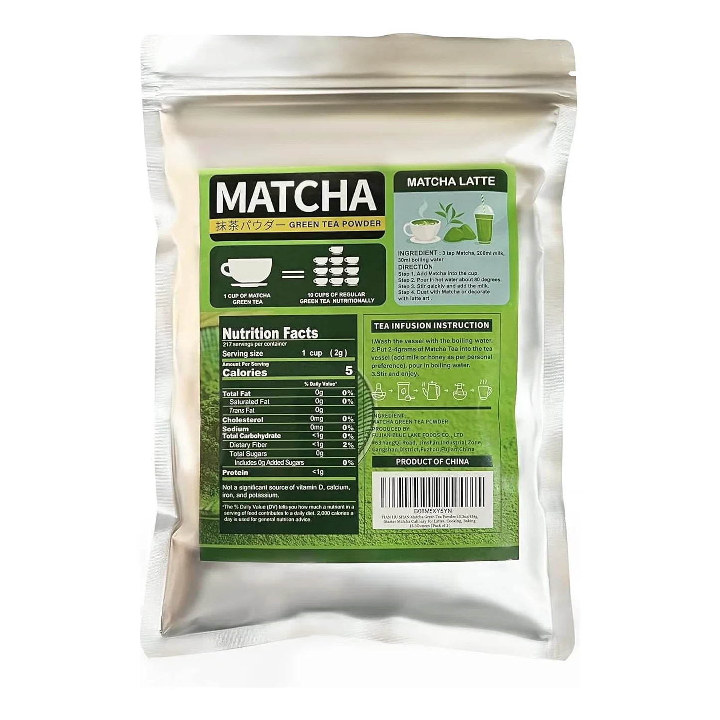 Polvo De Té Verde Matcha 434 Gramos Para Lattes Cocina Reposteria