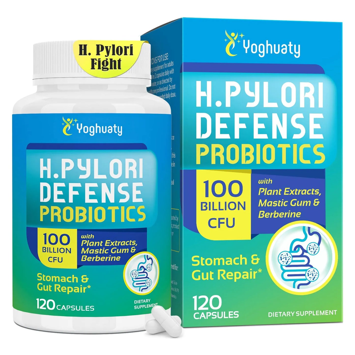 Tratamiento H Pylori Probióticos 100 Mil Millones UFC Lactobacillus Reuteri Salud Digestiva