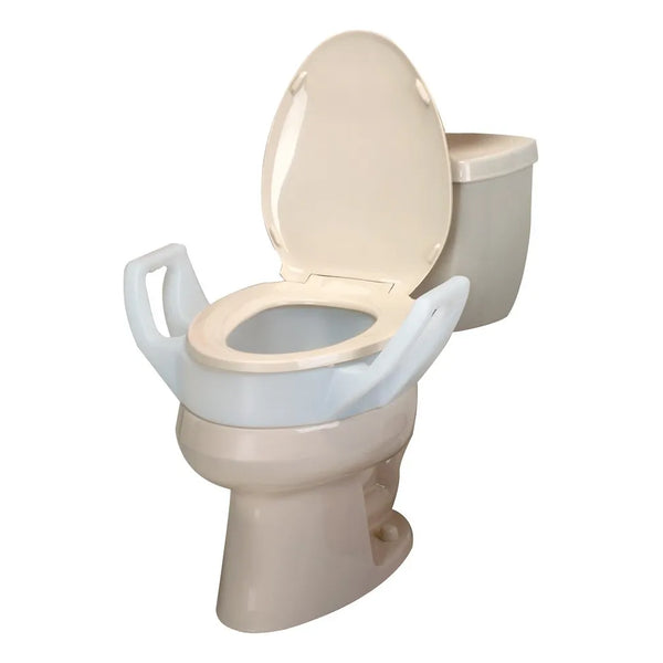 Asiento Elevado Para Inodoro Alargado Con Brazos Soporte 300 Lbs