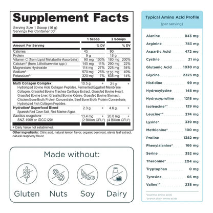 Proteína Multi Colágeno Hidratante Sabor Berry 30 Porciones Hidratación Profunda