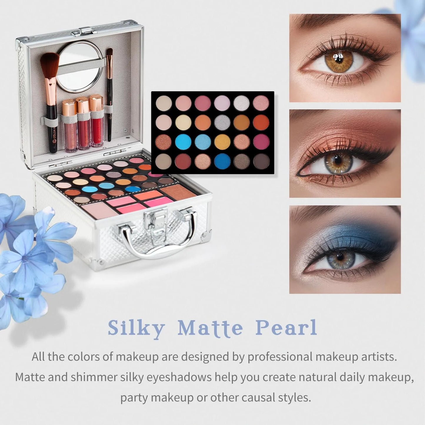 Kit De Maquillaje Para Adolescentes Estuche Compacto Con 24 Sombras Y Pinceles
