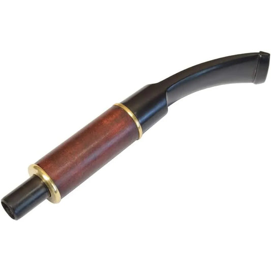 Pipa De Fumar De Pera Artesanal 18 Cm Con Filtro Madera Y Latón