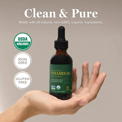 Vitamina D3 Liquida 5000 Ui Huesos Fuertes Sistema Inmune Salud Cerebral Vegano Sin Omg
