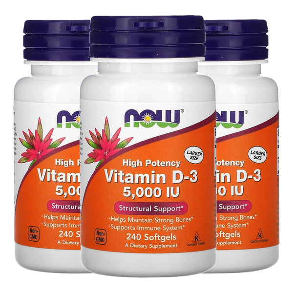 Vitamina D3 5000 Ui 240 Capsulas Now Foods Fortalece Huesos E Inmunidad