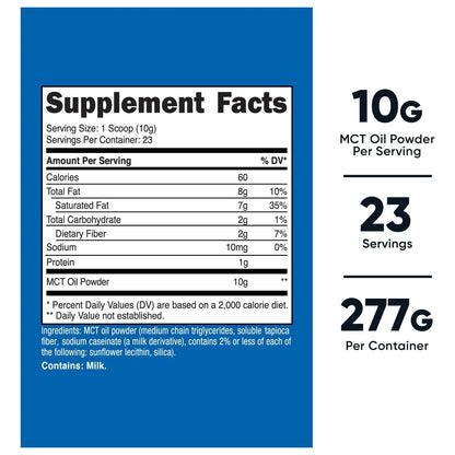Aceite Mct En Polvo Nutricost 05 Lb Para Dieta Cetogenica Energia Instantanea