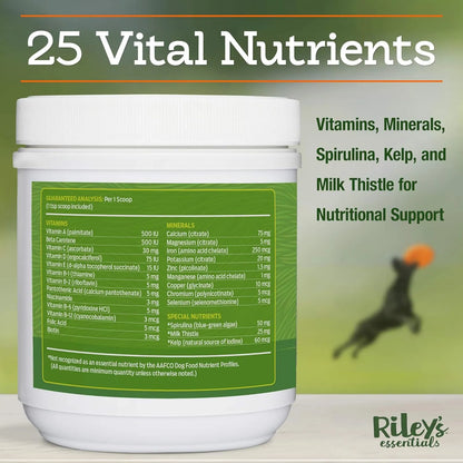Rileys Multi Essentials Multivitaminico Para Perros Con Espirulina Y Cardo Mariano 8 Oz