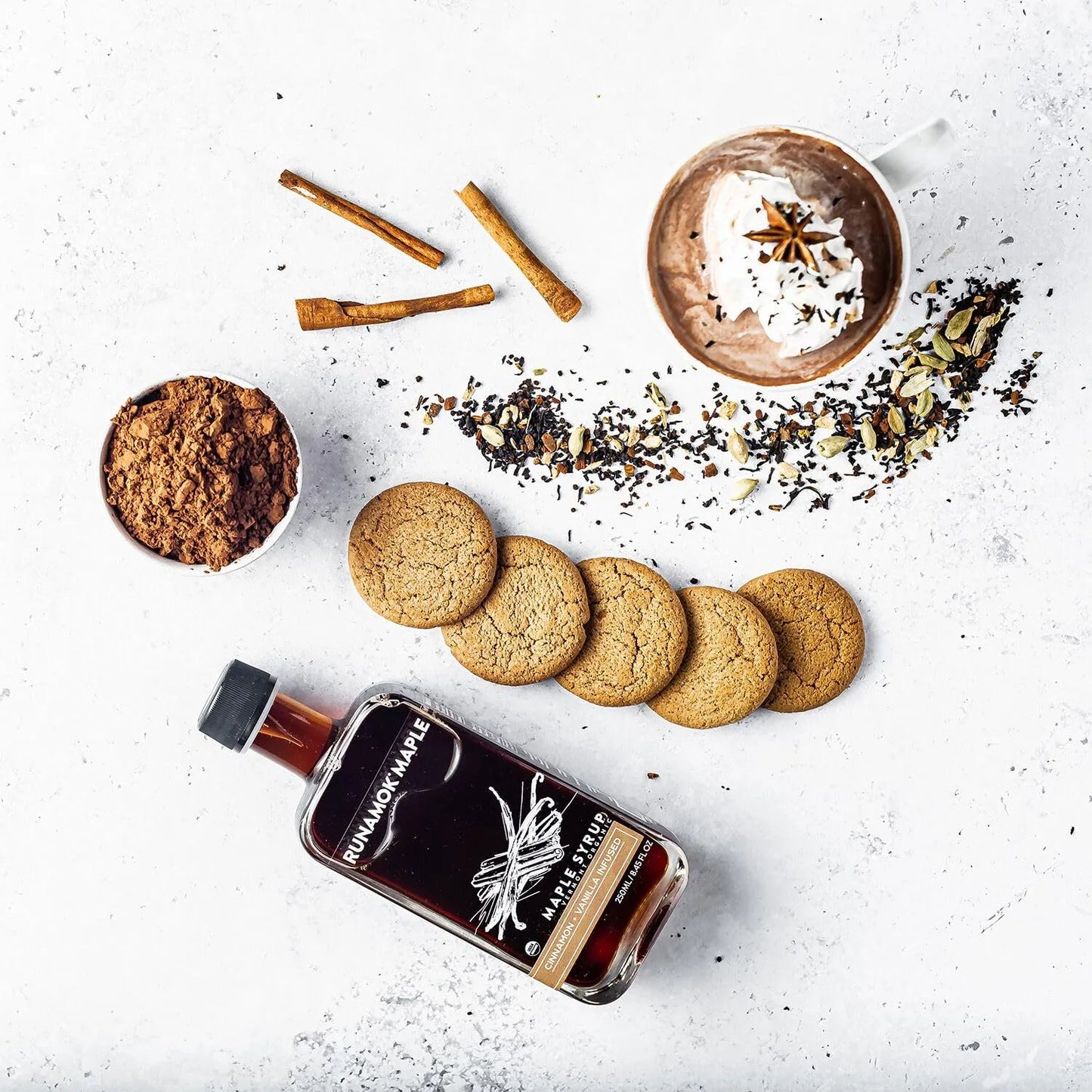 Jarabe De Arce Orgánico Premium 355 Ml Puro Con Canela Y Vainilla