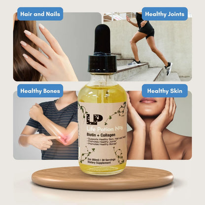 Life Potion 06 Colageno Y Biotina Crecimiento Cabello Extra Fuerte 50000 Mcg