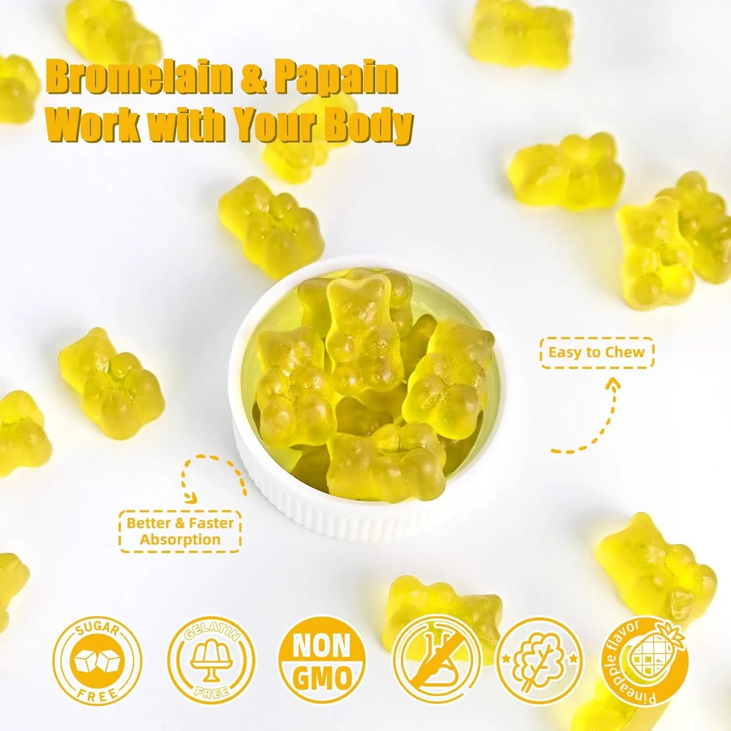 Gomitas De Bromelina Y Quercetina 500 Mg Digestión E Inmunidad