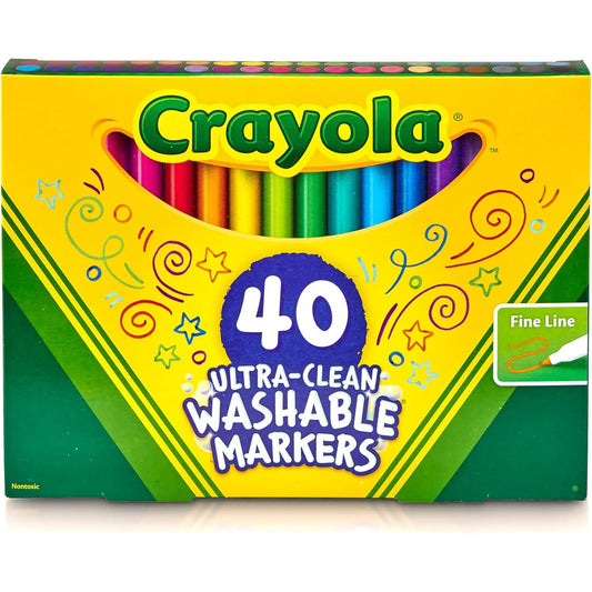 Marcadores Lavables Ultra Limpios Crayola Juego De 40 Colores Vibrantes Y Facil Limpieza