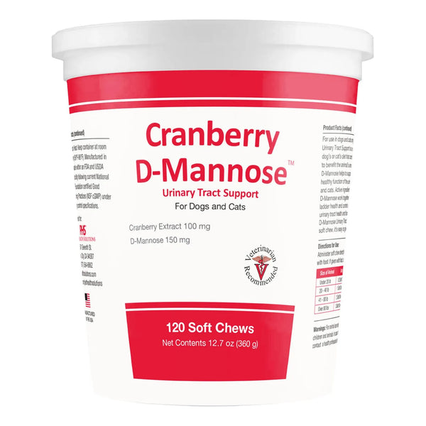 Suplemento Urinario D-Manosa Arándano Para Mascotas 120 Masticables