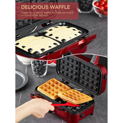 Waffle Maker 3 En 1 FOHERE 1200W Placas Desmontables Antiadherentes