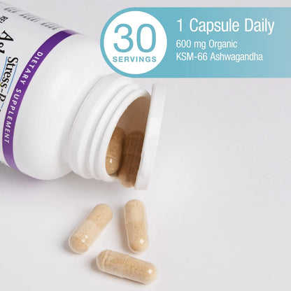 Capsulas De Ashwagandha KSM66 600 Mg Reduce Estrés Aumenta Energía Y Enfoque Mental 30 Cápsulas Veganas