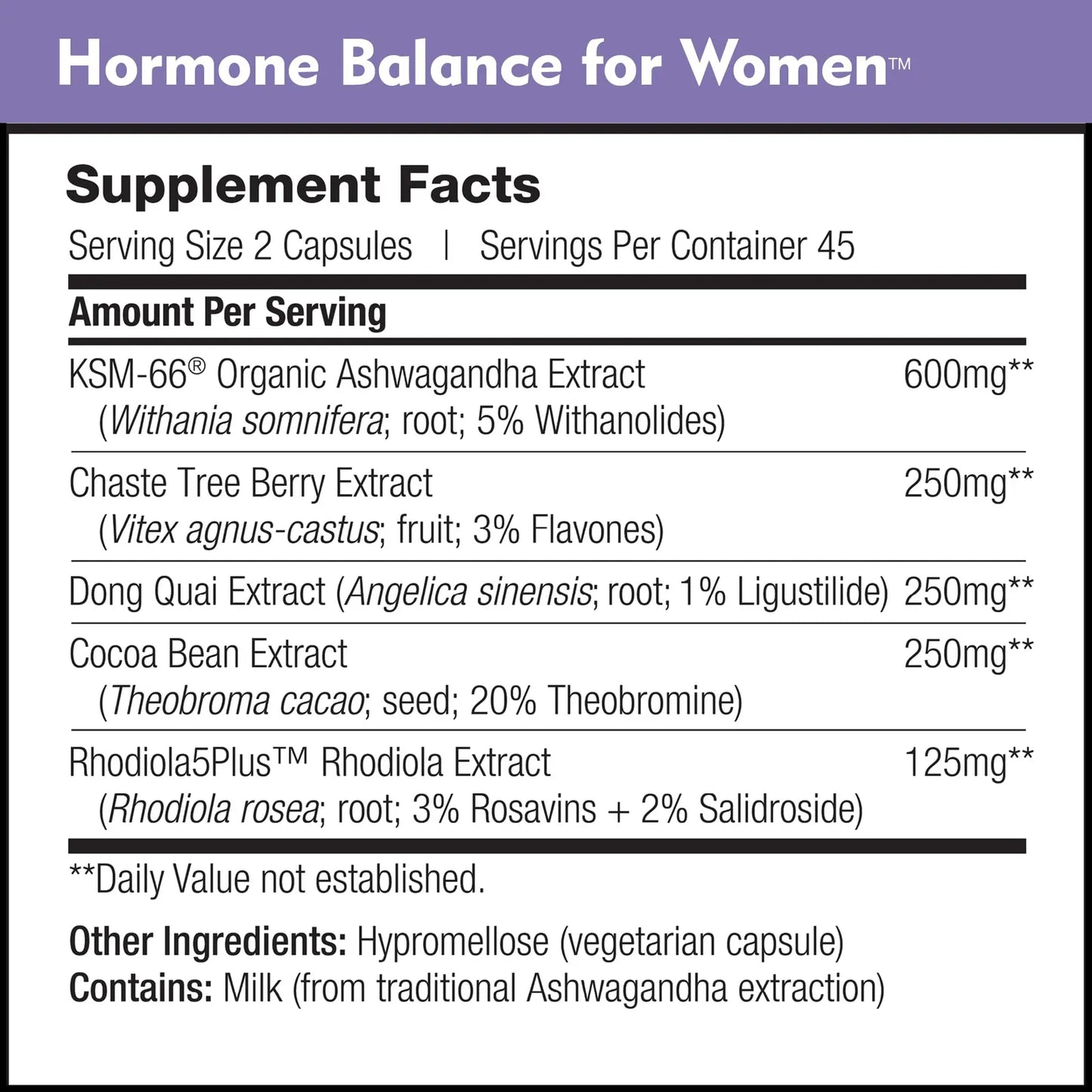 Suplemento Natural Equilibrio Hormonal Mujeres Ashwagandha KSM66 Alivia SPM Menopausia