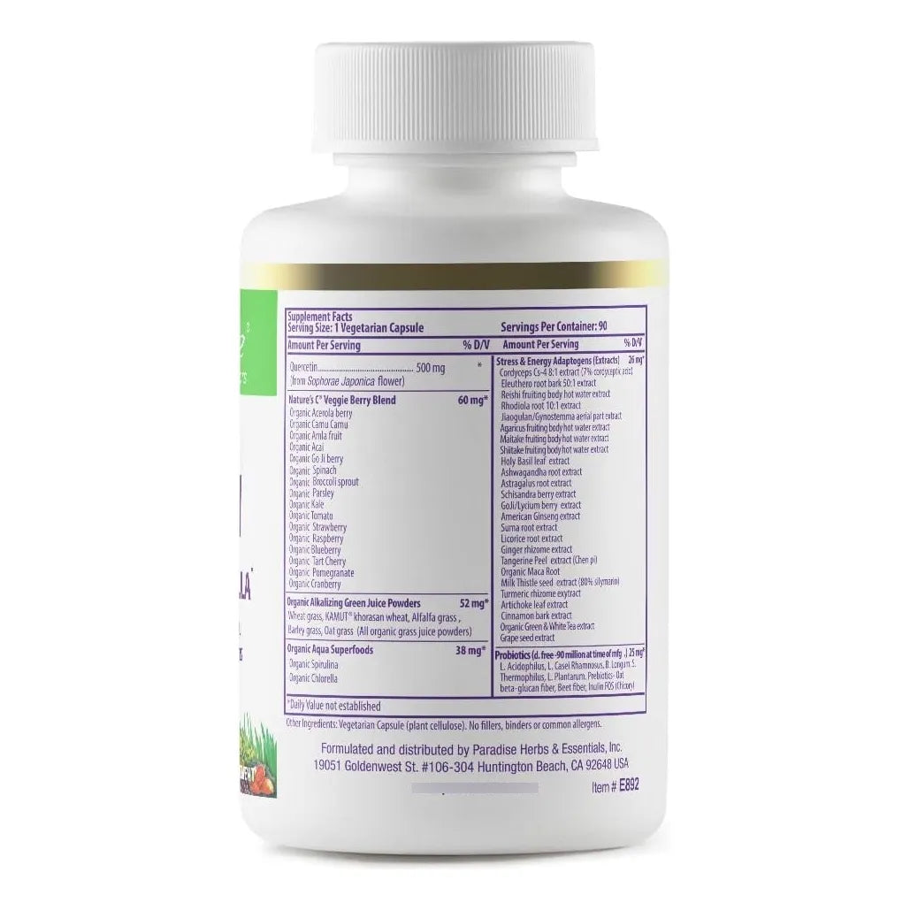 Quercetina 90 Capsulas Antioxidantes Paradise Herbs Refuerza Inmunidad Y Salud