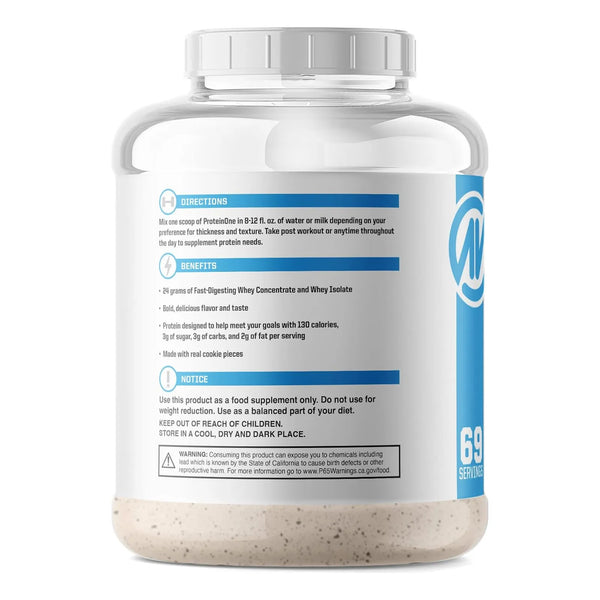 Batido De Proteínas En Polvo Galletas Y Crema 5 Lbs NutraOne ProteinOne Whey Protein