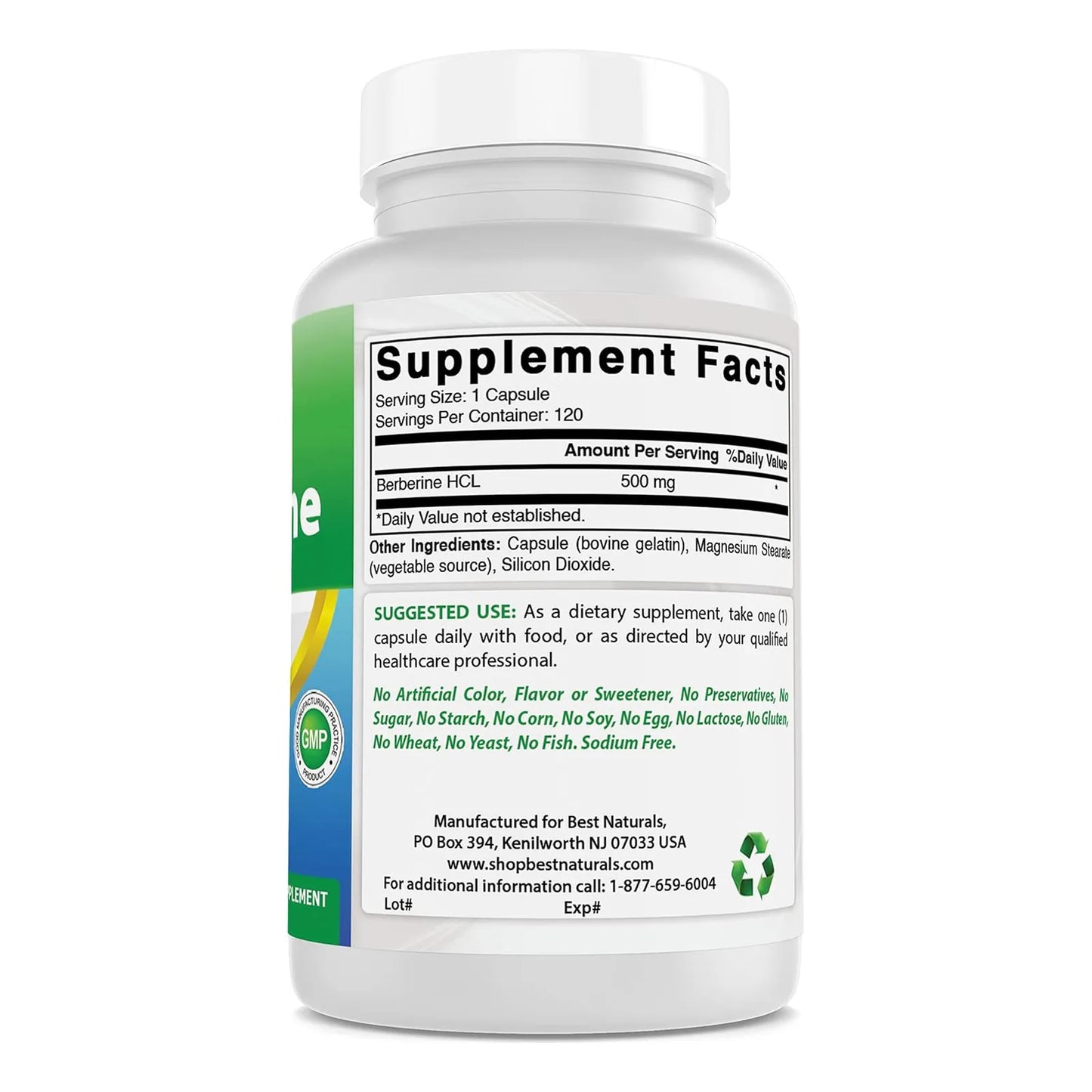 Berberina 500 Mg Best Naturals 240 Capsulas Soporte Inmunologico Cardiovascular